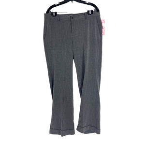 NWT Dressbarn Womens 14 Gray Flared Mid Rise Stretch Waist Dress Career Pants